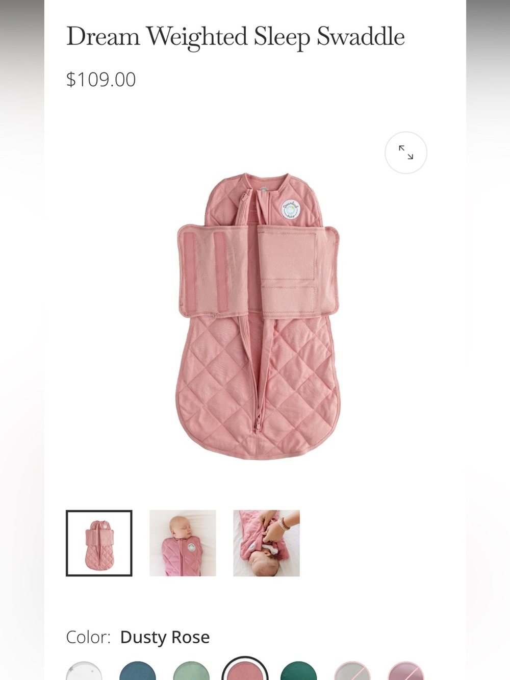 Dream Weighted Sleep Swaddle - Dusty Rose